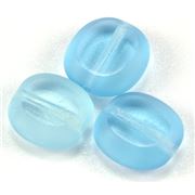 Czech Oval Window Beads Aqua Transparent 10x9mm ea