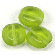 Czech Oval Window Beads Olivine Transparent 10x9mm ea