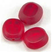 Czech Oval Window Beads Siam Transparent 10x9mm ea