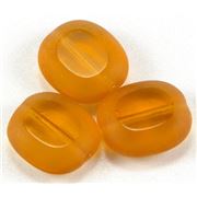 Czech Oval Window Beads Amber Transparent 14x12mm ea