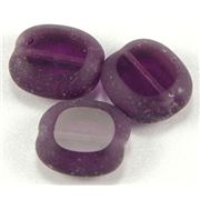 Czech Oval Window Beads Dark Amethyst Transparent 14x12mm ea