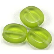 Czech Oval Window Beads Olivine Transparent 14x12mm ea