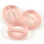 Czech Oval Window Beads Pink Transparent 14x12mm ea