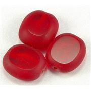 Czech Oval Window Beads Siam Transparent 14x12mm ea