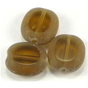 Czech Oval Window Beads Smokey Topaz Transparent 14x12mm ea