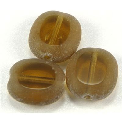Czech Oval Window Beads Smokey Topaz Transparent 14x12mm ea