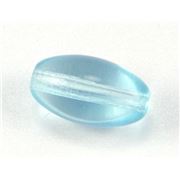 Small Round Glass Oval Aqua Transparent  ea