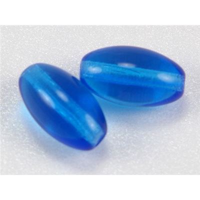 Small Round Glass Oval Turquoise Transparent  ea