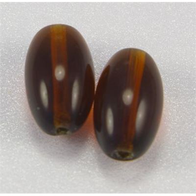 Small Round Glass Oval Dark Topaz Transparent  ea