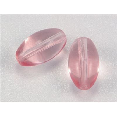 Small Round Glass Oval Pink Transparent  ea