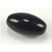 Large Round Glass Oval Jet Opaque  ea