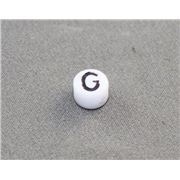 Alphabet Beads - G White with Black Opaque 7mm ea