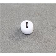 Alphabet Beads - I White with Black Opaque 7mm ea