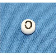 Number Beads - 0 White with Black Opaque 7mm ea