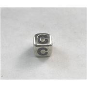 Alphabet Beads - C Nickel with Black Opaque 7mm ea