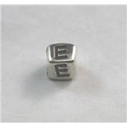 Alphabet Beads - E Nickel with Black Opaque 7mm ea