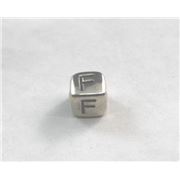 Alphabet Beads - F Nickel with Black Opaque 7mm ea