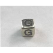 Alphabet Beads - G Nickel with Black Opaque 7mm ea