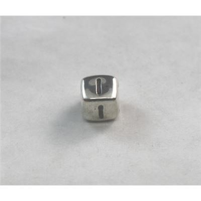 Alphabet Beads - I Nickel with Black Opaque 7mm ea