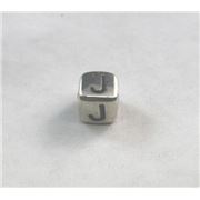 Alphabet Beads - J Nickel with Black Opaque 7mm ea