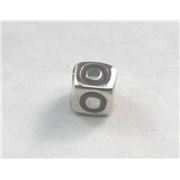 Alphabet Beads - O Nickel with Black Opaque 7mm ea