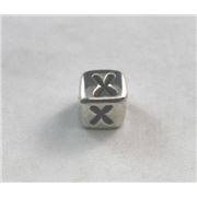 Alphabet Beads - X Nickel with Black Opaque 7mm ea