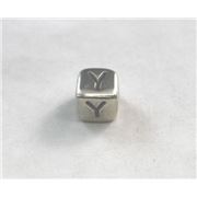 Alphabet Beads - Y Nickel with Black Opaque 7mm ea