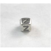 Alphabet Beads - Z Nickel with Black Opaque 7mm ea