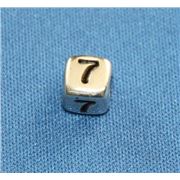 Number Beads - 7 Nickel with Black Opaque 7mm ea
