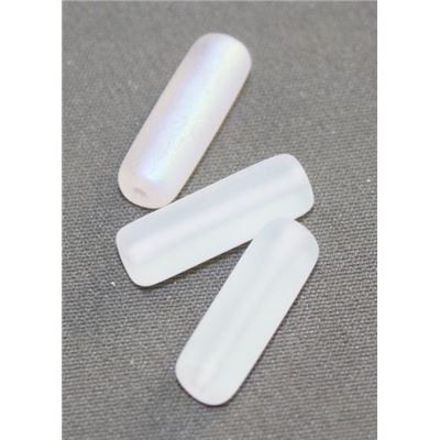 Glass Tube Crystal Frost AB 4x14mm ea