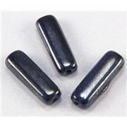 Glass Tube Hematite Opaque 16x5mm ea