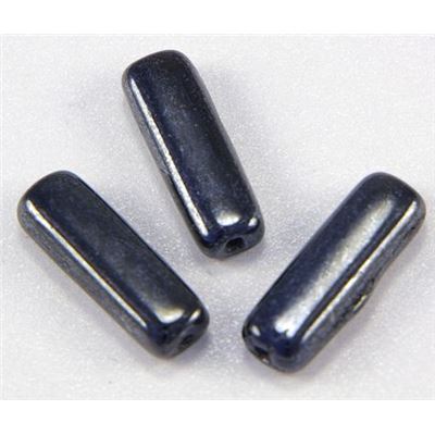 Glass Tube Hematite Opaque 16x5mm ea
