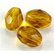Firepolished Ovals Amber Transparent 8x6mm ea