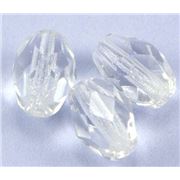 Firepolished Ovals Crystal Transparent 8x6mm ea