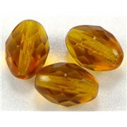 Firepolished Ovals Amber Transparent 11x8mm ea