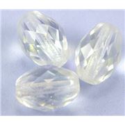 Firepolished Ovals Crystal AB 11x8mm ea