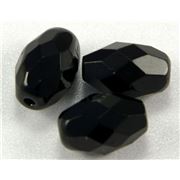 Firepolished Ovals Jet Opaque 11x8mm ea