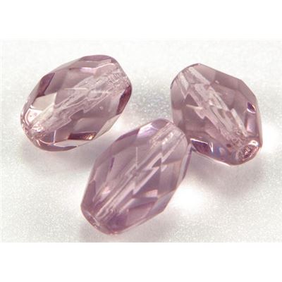 Firepolished Ovals Light Amethyst Transparent 11x8mm ea