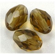 Firepolished Ovals Smokey Topaz Transparent 11x8mm ea