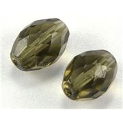 Firepolished Ovals Black Diamond Transparent 13x10mm ea