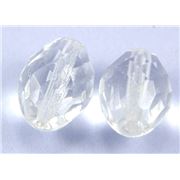 Firepolished Ovals Crystal Transparent 13x10mm ea