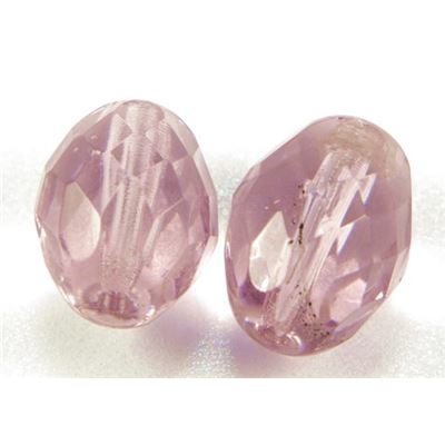 Firepolished Ovals Light Amethyst Transparent 13x10mm ea