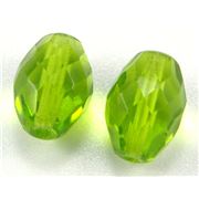 Firepolished Ovals Peridot Transparent 13x10mm ea