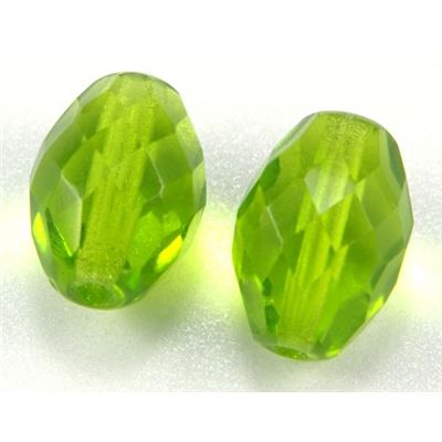 Firepolished Ovals Peridot Transparent 13x10mm ea