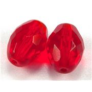 Firepolished Ovals Siam Transparent 13x10mm ea