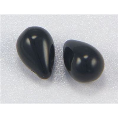 Glass Drop (Joblot) Jet Opaque 10x6mm ea