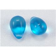 Czech Glass Drop Aqua Transparent 10x6mm ea