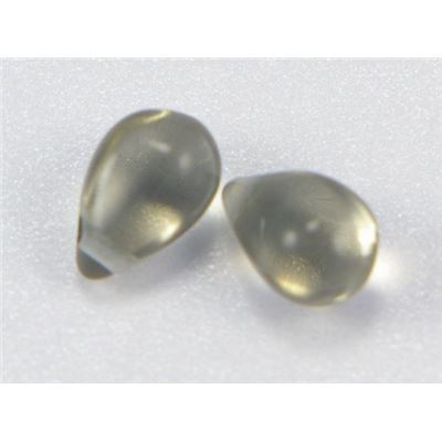 Czech Glass Drop Black Diamond Transparent 10x6mm ea