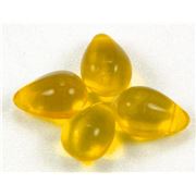 Czech Glass Drop Amber Transparent 10x6mm ea