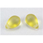 Czech Glass Drop Amber Frost 10x6mm ea